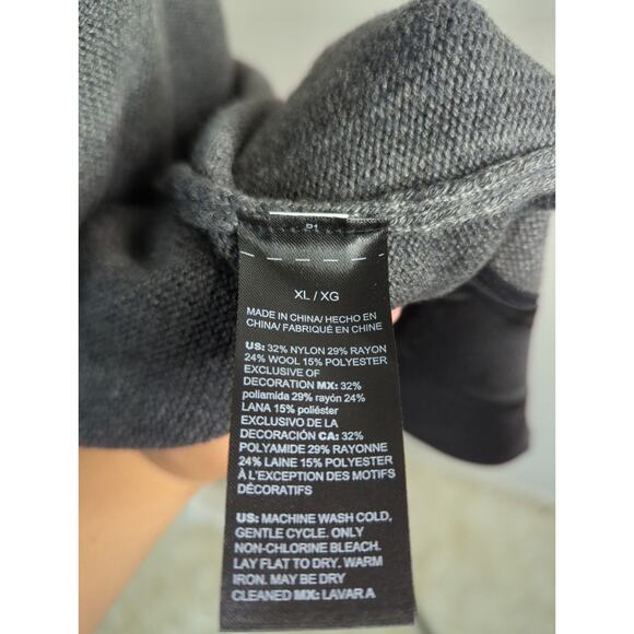 WHBM mixed media long tie waist neutral sweater zip up jacket - Picture 10 of 10